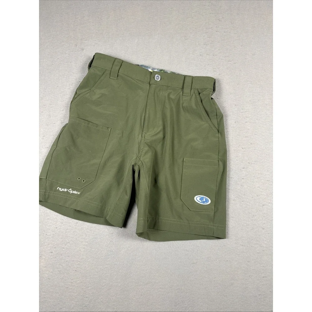 Mossy Oak Flex‎ Fishing Cargo Shorts Men's Small Olive green Hydroplex Cooling